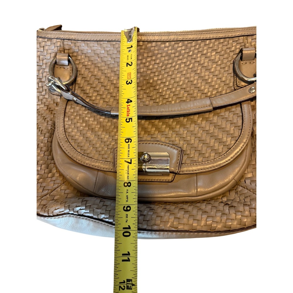 Coach Kristin Woven Leather Hobo Bag‎ Grey Taupe L1120-19312 Crossbody Handbag - Picture 8 of 12